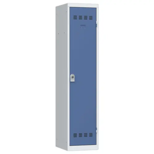Werkplaatsvestiaire ind. vervuilend, 1 kolom, H180 x B40 x D50 cm gr/blauw 
