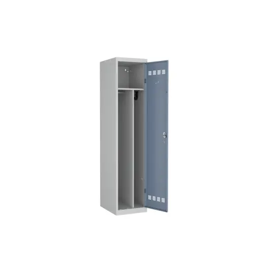 Werkplaatsvestiaire ind. vervuilend, 1 kolom, H180 x B40 x D50 cm gr/blauw 