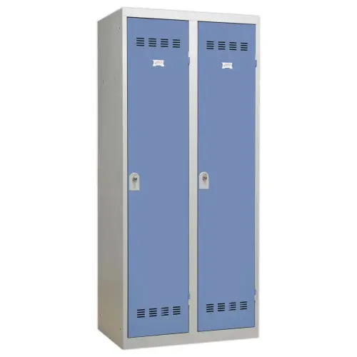 Garderobekast voor zware industrie - 2 kolommen - Grijs/blauw - VINCO INDUSTRIES