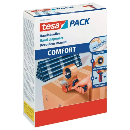 Afroller verpakkingstape met handvat TESA Comfort