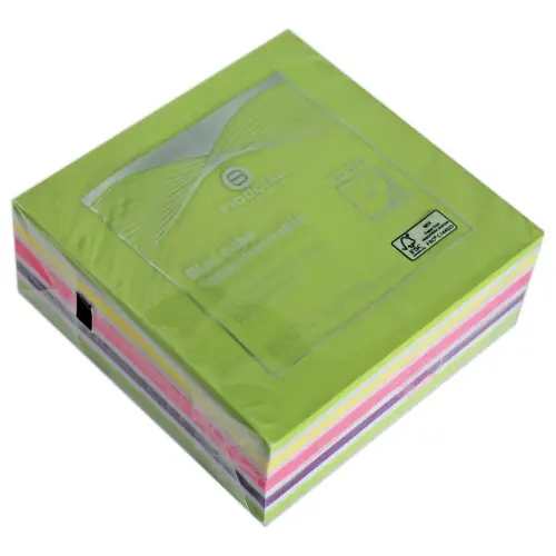 Kubusblok 320 memoblaadjes - 76x76mm - Felle kleuren - FIDUCIAL OFFICE SOLUTIONS 