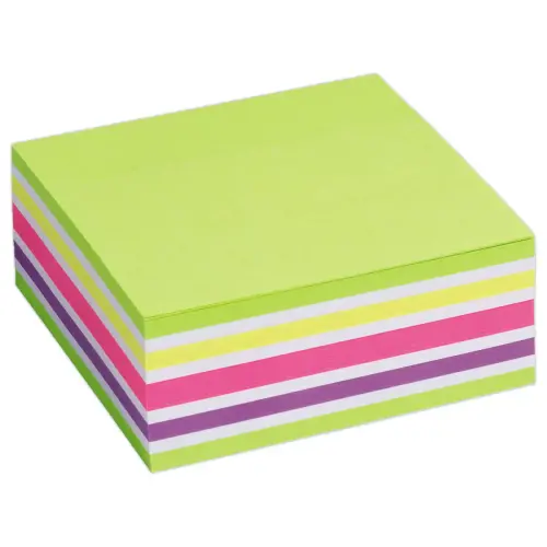 Kubusblok 320 memoblaadjes - 76x76mm - Felle kleuren - FIDUCIAL OFFICE SOLUTIONS 