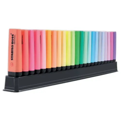 23 Markeerstiften Stabilo Boss Original + bureauhouder - STABILO