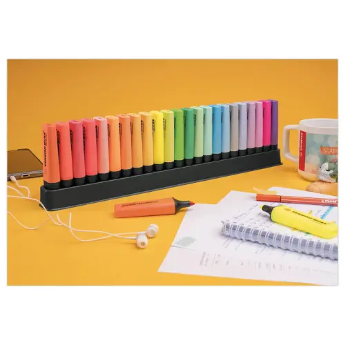 23 Markeerstiften Stabilo Boss Original + bureauhouder - STABILO