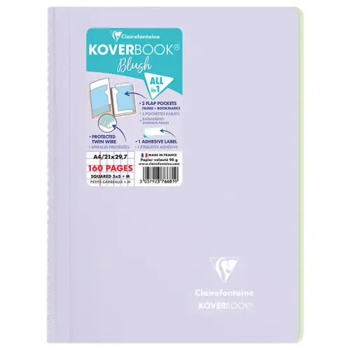 Spiraalnotitieboek KOVERBOOK Blush A4 160 pagina's, 5X5, 90g
