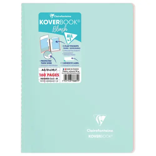 Spiraalnotitieboek KOVERBOOK Blush A4 160 pagina's, 5X5, 90g
