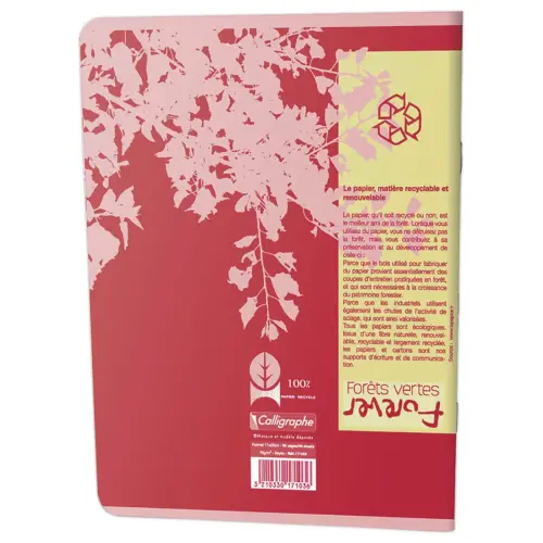 Recycled notepad 17x22cm, 70g, Seyes, 96 pagina's 