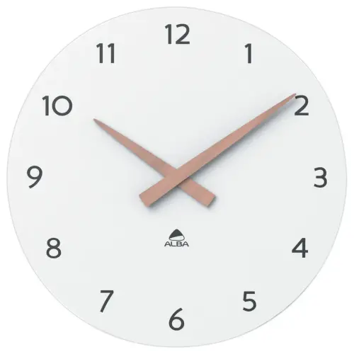 Witte wandklok Milena - hout - Ø 30 cm.