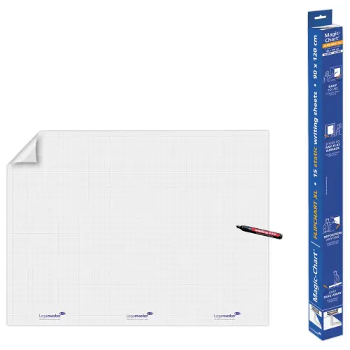 Rol van 15 elektrostatische vellen Magic Chart - Vierkante versie - 90 x 120 cm - LEGAMASTER 