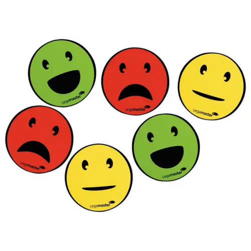 6 Magnetische emoticons - Ø 50 mm - Verschillende kleuren - LEGAMASTER
