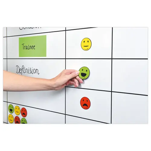 6 Magnetische emoticons - Ø 50 mm - Verschillende kleuren - LEGAMASTER