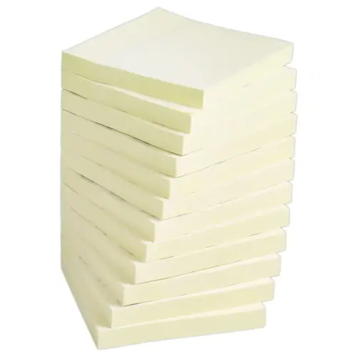 012 Blokken herpositioneerbare memoblaadjes - 76 x 76 mm - Geel - FIDUCIAL
