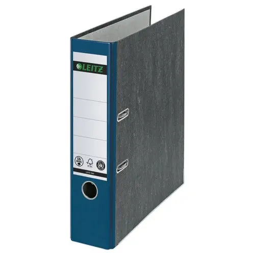 Map met hefboomwerking gemarmerd karton - Rug 8 cm  - blauw - LEITZ 
