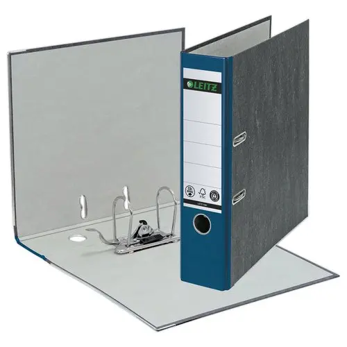 Map met hefboomwerking gemarmerd karton - Rug 8 cm  - blauw - LEITZ 