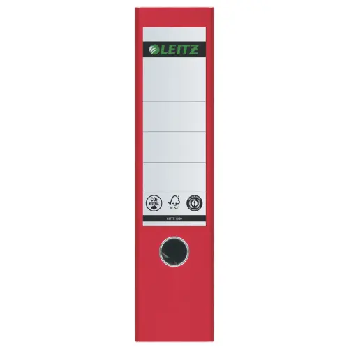Map met hefboomwerking gemarmerd karton - Rug 8 cm - rood - LEITZ