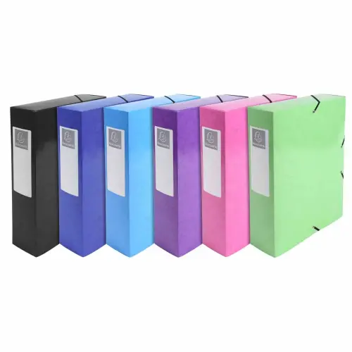 6 Klasseerdoos Iderama - Rug 8 cm verschillende kleuren - EXACOMPTA