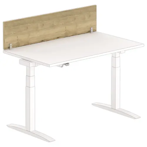 Bureau scheidingswand L. 140 eiken met nerf/alu