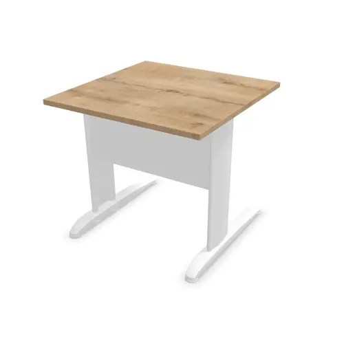 Tafel 80 x 80 eiken met nerf - witte poten Fiducial
