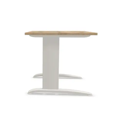 Tafel 80 x 80 eiken met nerf - aluminium poten Fiducial 