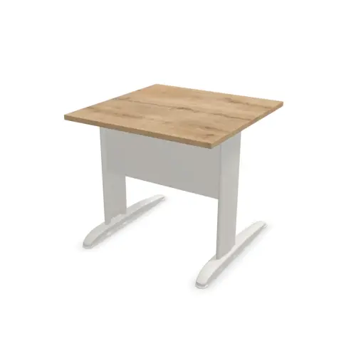Tafel 80 x 80 eiken met nerf - aluminium poten Fiducial 