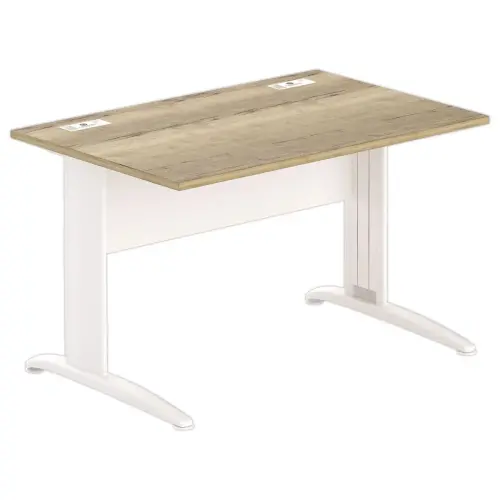 Bureau Buenos Aires - Blad generfd eik en witte poten - 120x80 cm 