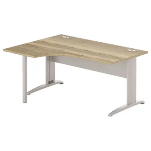 Bureau BUENOS AIRES compact retour naar links 160X80 eiken met nerf/alu 