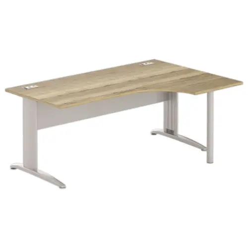 Bureau BUENOS AIRES compact retour naar rechts 180 x 80 eik geaderd/alu
