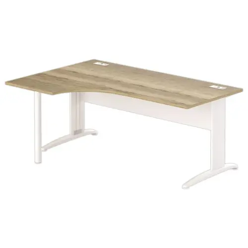 Bureau BUENOS AIRES compact terug naar links 180 x 80 eiken geaderd/wit
