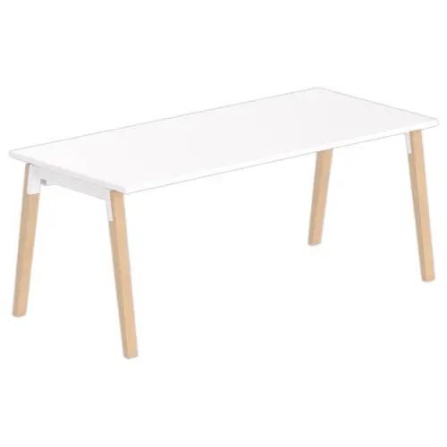 Rechthoekig bureau 180x80 Wit/ Beuken Bangkok