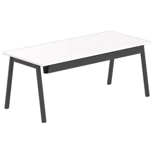 Rechthoekig bureau 180x80 Wit / onderstel antraciet BANGKOK 