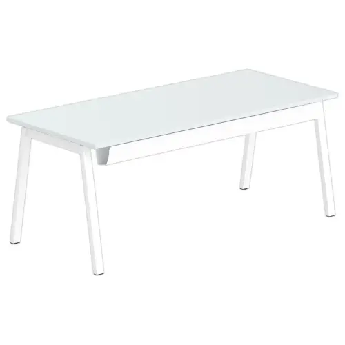 Rechthoekig bureau 180x80 Grijs / onderstel Wit BORN 