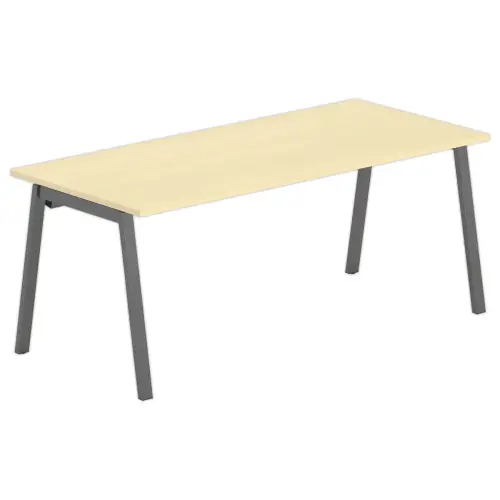 Rechthoekig bureau 180x80 Beuken / poot. Antraciet BANGKOK 