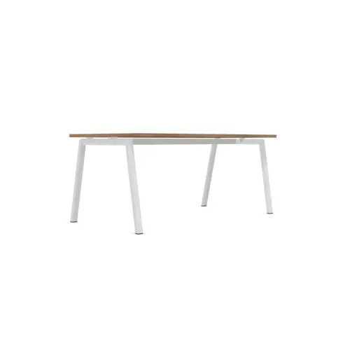 Rechthoekig bureau 180x80 Notelaar / wit onderstel BANGKOK 