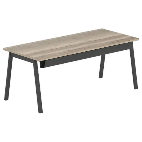 Rechthoekig bureau 180x80 Eiken met nerf / poot. Antraciet BANGKOK 