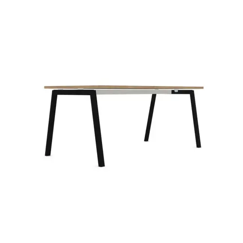 Rechthoekig bureau 180x80 Eiken met nerf / poot. Antraciet BANGKOK 