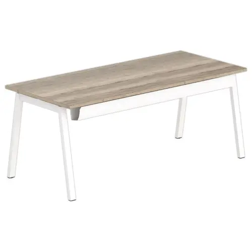 Rechthoekig bureau 180x80 Geaderd eiken / wit onderstel BANGKOK