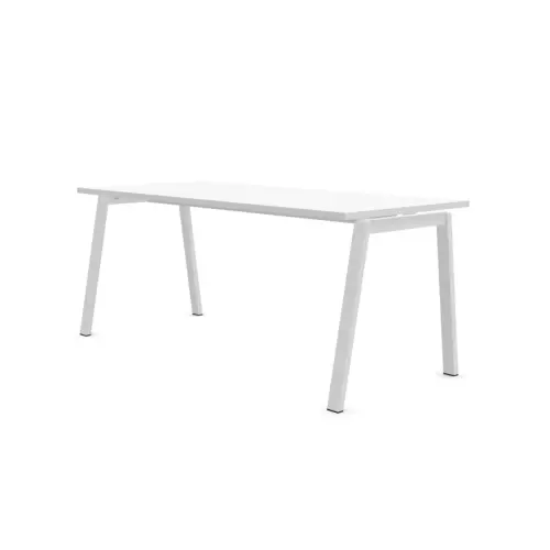 Rechthoekig bureau 160x80 Wit/ poot. Wit BANGKOK 