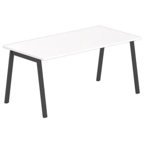 Rechthoekig bureau 160x80 Wit/ poten. Antraciet BANGKOK 