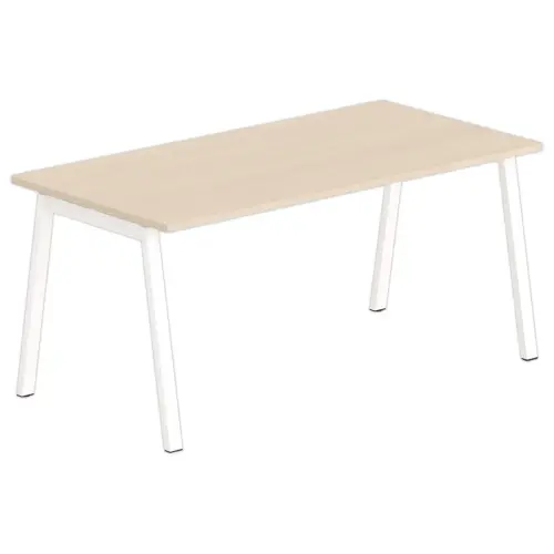 Rechthoekig bureau 160x80 Licht acacia / onderstel. Wit BANGKOK