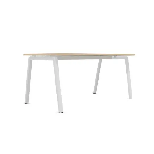 Rechthoekig bureau 160x80 Licht acacia / onderstel. Wit BANGKOK