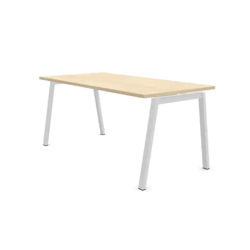 Rechthoekig bureau 160x80 Licht acacia / onderstel. Wit BANGKOK
