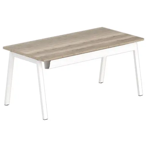 Rechthoekig bureau 160x80 Geaderd eiken / poot. Wit BANGKOK