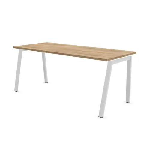 Rechthoekig bureau 160x80 Geaderd eiken / poot. Wit BANGKOK