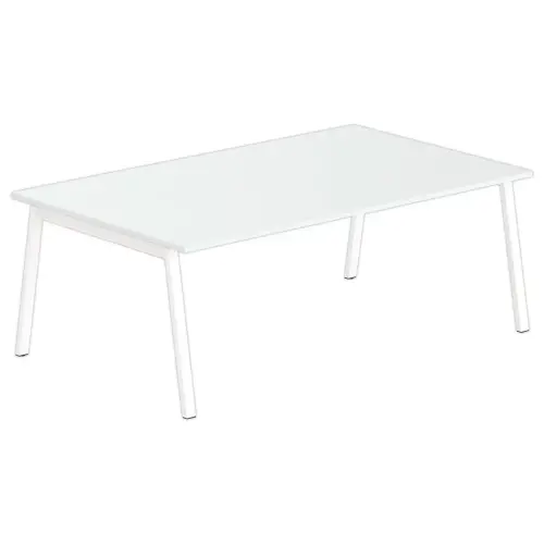 Rechthoekige tafel 200x120 Grijs / Onderstel Wit