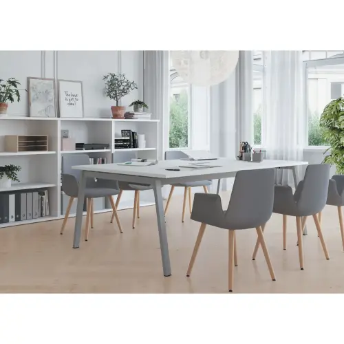 Rechthoekige tafel 200x120 Eiken met nerf / Poten.Antraciet