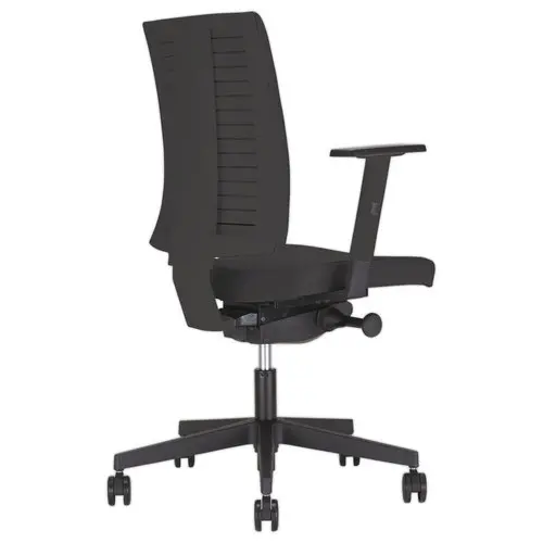Synchrone stoel Navigo - rug zwarte stof armleuningen 2D gemonteerd
