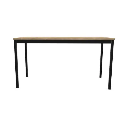 Rechthoekige modulaire tafel 140 x 70 eiken met nerf / zwart