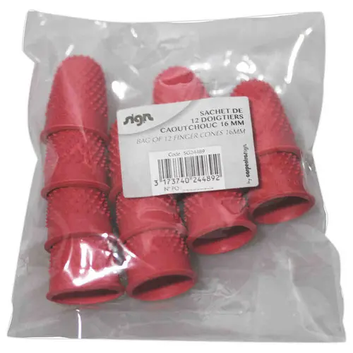 12 Rubber vingerhoedjes voor vrouwen - Ø16 mm - SIGN