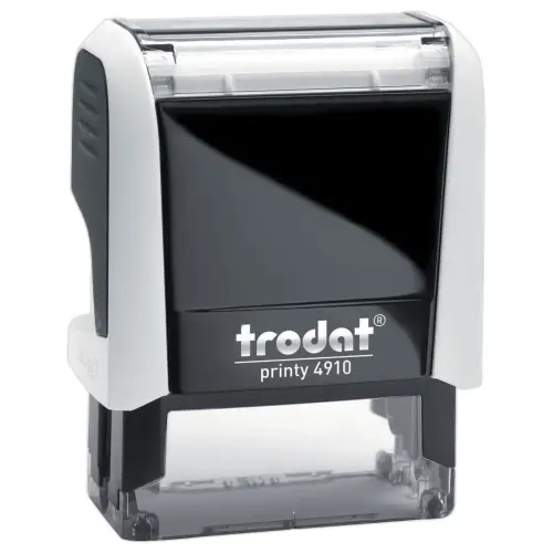 Witte stempel PRINTY 4910 zwarte inkt - 2 regels