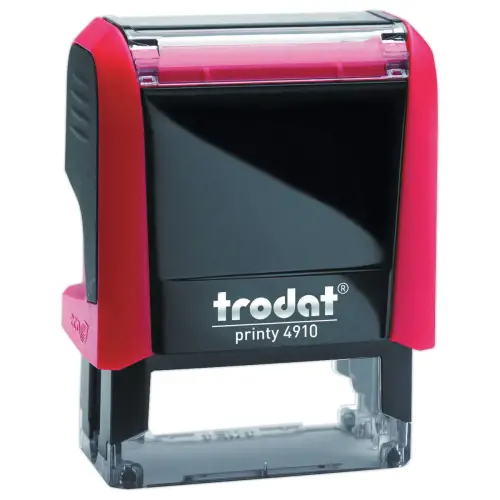 Rode stempel PRINTY 4910 zwarte inkt- 2 regels 